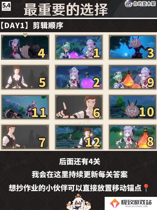 原神剪影辑帧第一天通关攻略